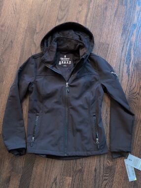 Free Country Women's Black Hooded Utility Softshell Jacket